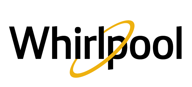 whirpool-img Whirlpool logo with a yellow ring encircling the letters "r" and "l" in the word "Whirlpool".